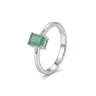 Pierścionek srebrny ze szmaragdem • Emerald Cut 6×4 mm