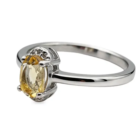 Pierścionek srebrny z naturalnym cytrynem – Citrine Elegance
