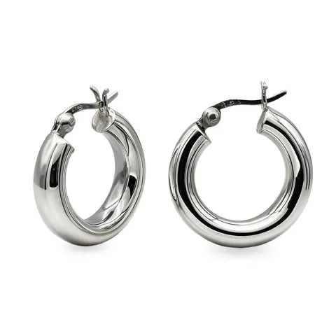 Kolczyki srebrne koła rodowane – Silver Élégance
