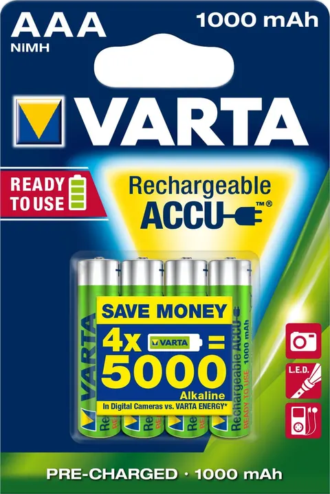 Akumulatory VARTA R03 AAA 1000 mAh