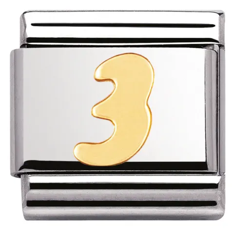 Nomination Element 18K Cyfra "3" Gold