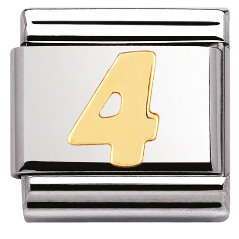 Nomination Element 18K Cyfra "4" Gold