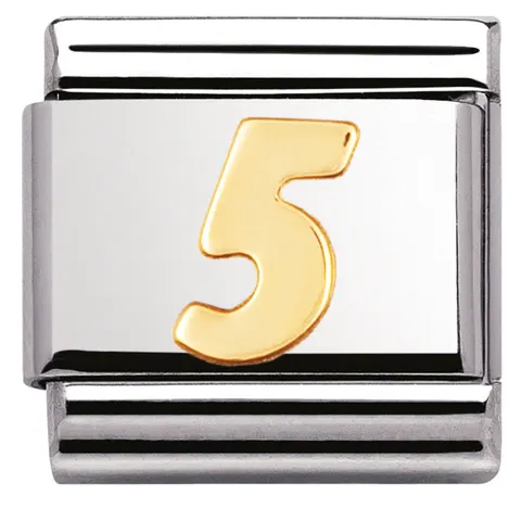 Nomination Element 18K Cyfra "5" Gold