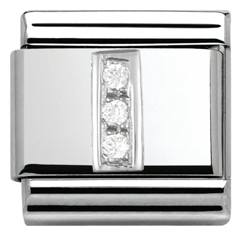 Nomination Element Litera "I" z cyrkoniami Silver