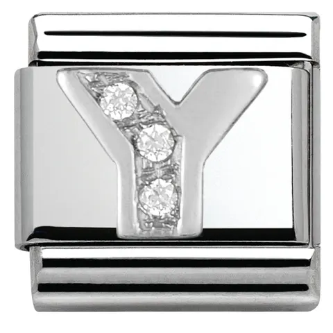 Nomination Element Litera "Y" z cyrkoniami Silver