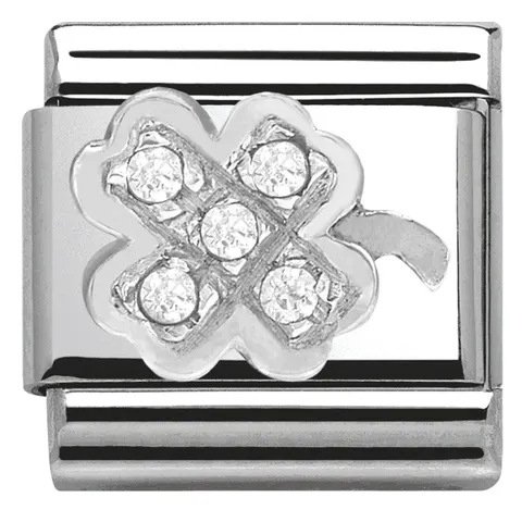 Nomination Element Koniczynka z cyrkoniami Silver