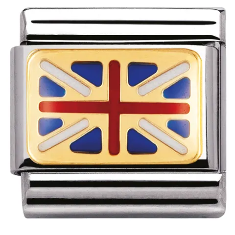 Nomination Element 18K Wielka Brytania flaga Gold