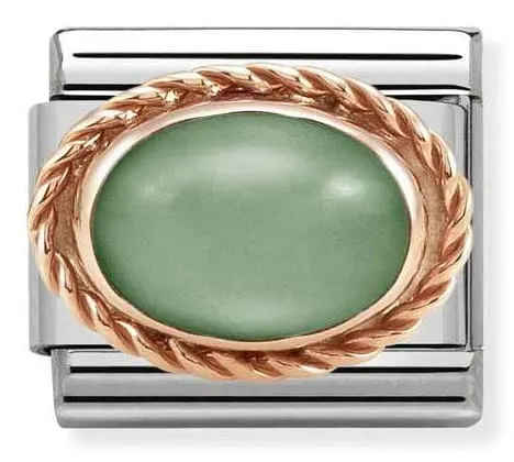 Nomination Element 9K Zielony awenturyn Rose Gold