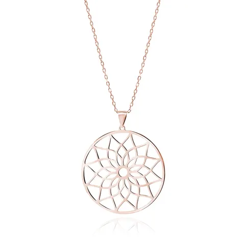 Naszyjnik srebro 925 mandala rosegold