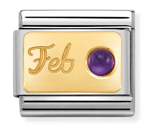 Nomination Element Link 18K Luty - Ametyst Gold
