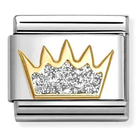 Nomination Element Link 18K Brokatowa korona Gold