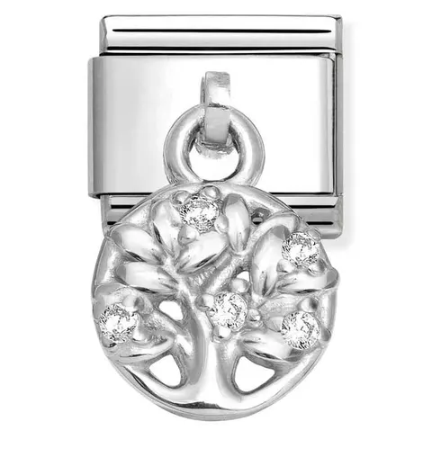 Nomination Element Drzewo życia z cyrkoniami Silver