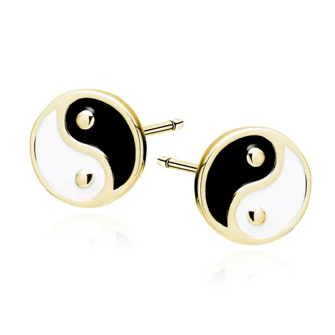 Kolczyki Yin Yang srebro 925 złote Z1964EG