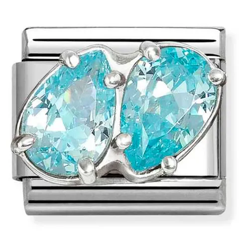 Nomination Element Cyrkonie łezki błękitne Silver 925