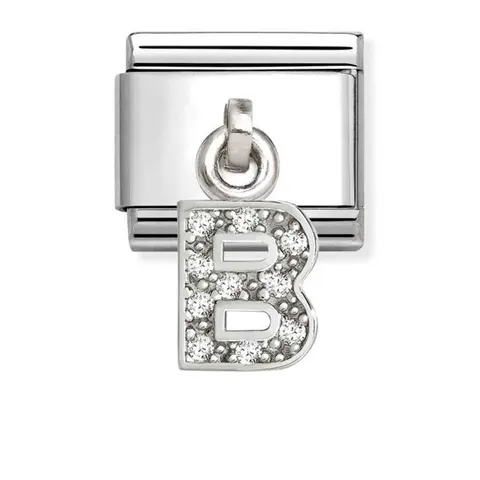 Nomination Element Charms Litera "B" z cyrkoniami Silver 925