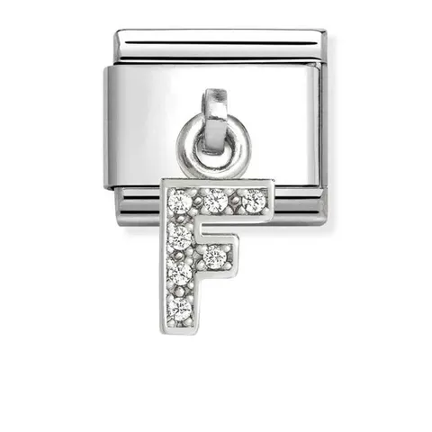 Nomination Element Charms Litera "F" z cyrkoniami Silver 925