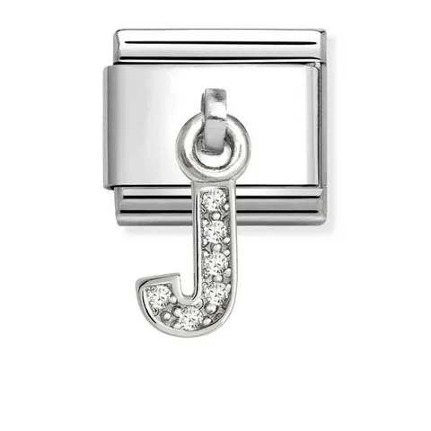 Nomination Element Charms Litera "J" z cyrkoniami Silver 925
