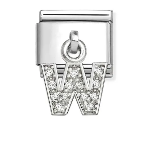 Nomination Element Charms Litera "W" z cyrkoniami Silver 925