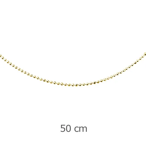 Łańcuszek srebro 925 50 cm kulki złoty