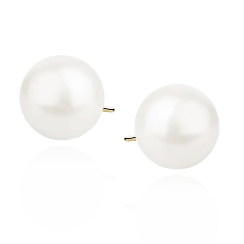 Kolczyki białe perełki 8 mm srebro 925 złote