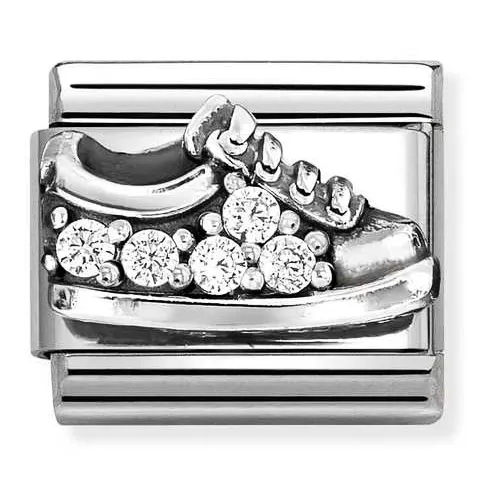 Nomination Element But z białymi cyrkoniami Silver 925