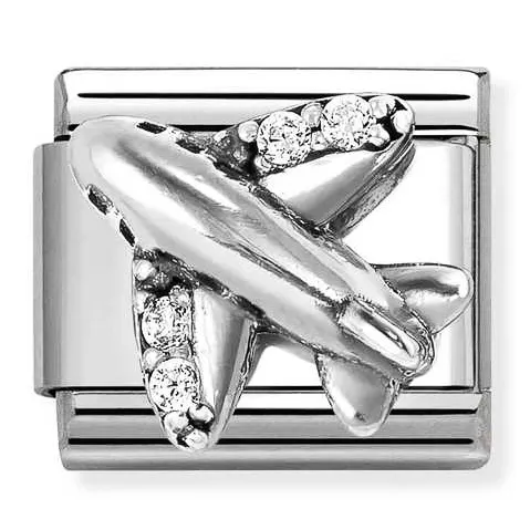 Nomination Element Samolot z cyrkoniami Silver 925