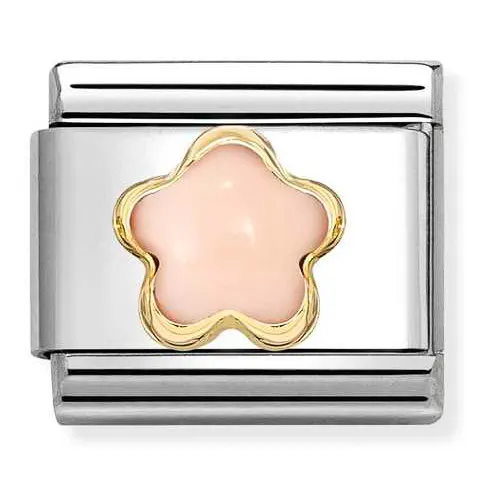 Nomination Element Link 18K Kwiatek z różowego koralu Gold