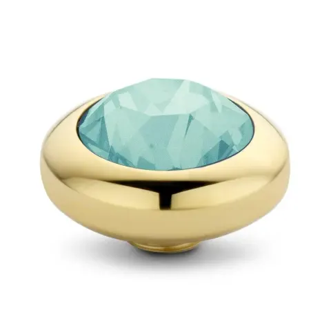 Oczko Melano Vivid Turquoise złote 7mm