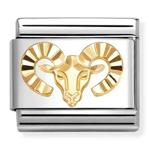 Nomination Element Link 18K Diamentowany znak zodiaku Baran Gold