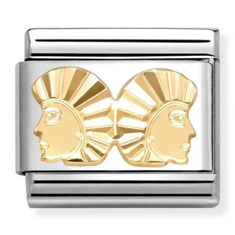 Nomination Element Link 18K Diamentowany znak zodiaku Bliźniaki Gold