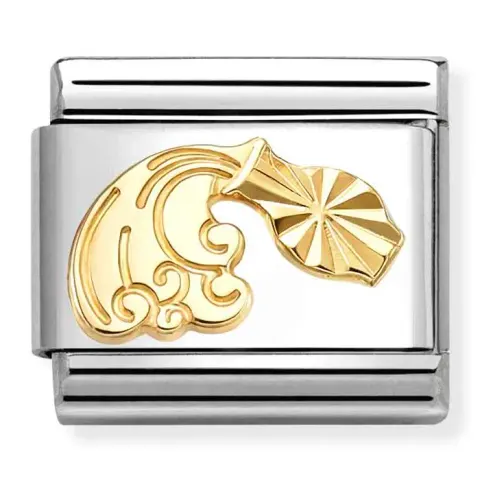 Nomination Element Link 18K Diamentowany znak zodiaku Wodnik Gold