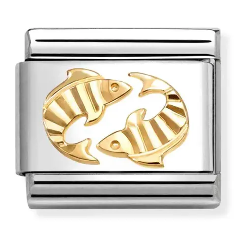 Nomination Element Link 18K Diamentowany znak zodiaku Ryby Gold