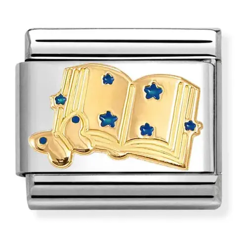 Nomination Element Link 18K Książka z niebieskimi gwiazdkami Gold