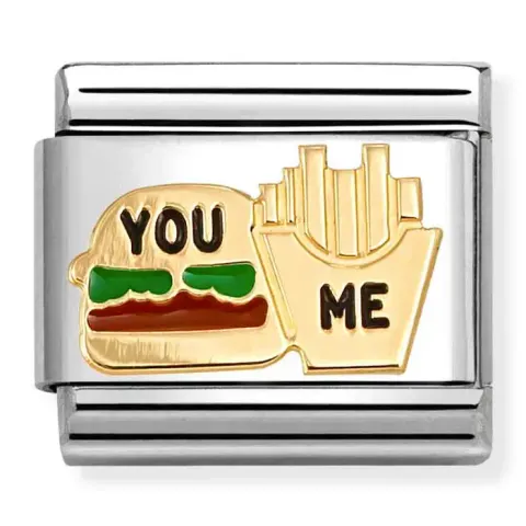 Nomination Element Link 18K Burger i frytki Gold