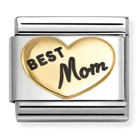 Nomination Element Link 18K Grawer "BEST Mom" w sercu Gold