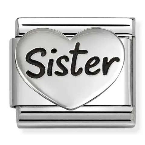 Nomination Element Serce z napisem Sister Silver 925
