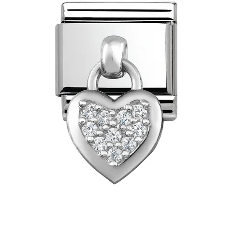 Nomination Element Charms serduszko z cyrkoniami Silver