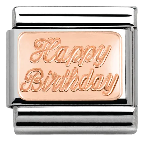 Nomination Element 9K Blaszka Happy Birthday Rose Gold