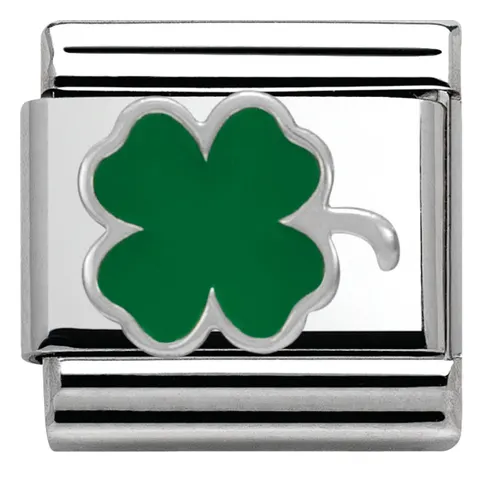 Nomination Element Koniczynka zielona Silver