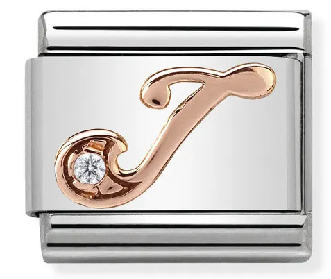 Nomination Element 9K Litera 'J' Rose Gold