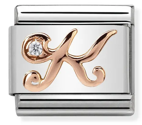 Nomination Element 9K Litera 'K' Rose Gold