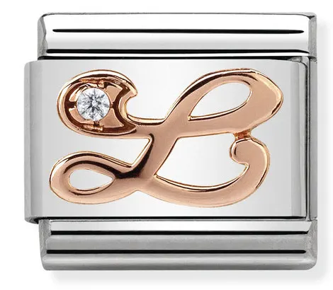 Nomination Element 9K Litera 'L' Rose Gold