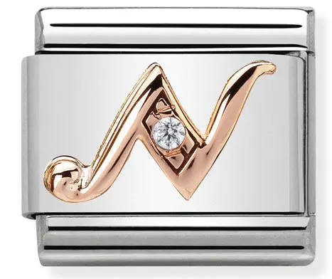 Nomination Element 9K Litera 'N' Rose Gold