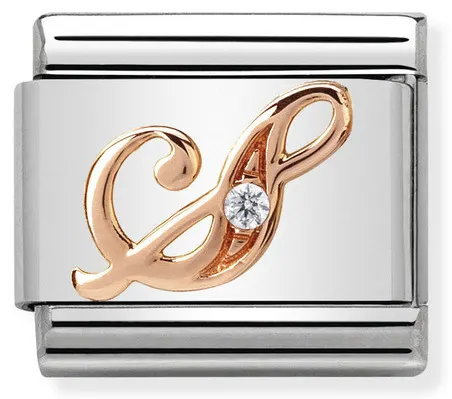 Nomination Element 9K Litera 'S' Rose Gold