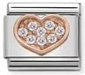 Nomination Element 9K Serce z cyrkoniami Rose Gold