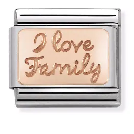 Nomination Element 9K Blaszka "I Love Family" Rose Gold