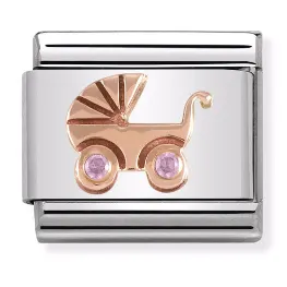 Nomination Element 9K Wózek z Różowymi Cyrkoniami Rose Gold