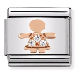 Nomination Element 9K Dziewczynka z Cyrkoniami Rose Gold