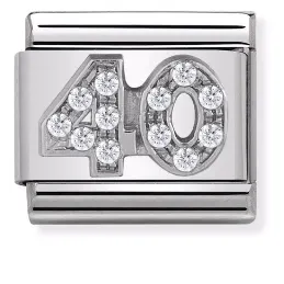 Nomination Element Liczba "40" z Cyrkoniami Silver