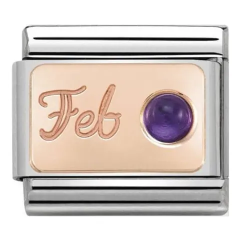 Nomination Element 9K Luty - Ametyst Rose Gold